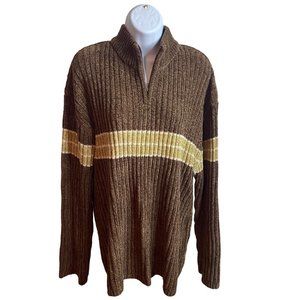 Arizona Jeans Company brown single stripe ribbed sweater size XL